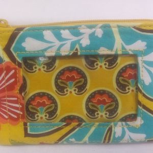 Vera Bradley key chain wallet Provencal (retired 2012) zipper ID Key Fob